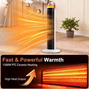 CONCETTA 25" Tower Space Heater,1500W Electric Heater with Remote,15H Timer,Child Lock,60° Oscillation,for Indoor, Living Room, Bedroom, Office & Home