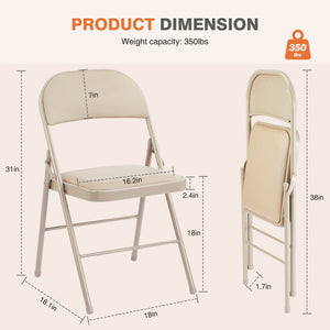 CONCETTA Genuine Leather Folding Chair - Soft and comfortable, easy to carry and store, suitable for events, weddings, parties, home, office