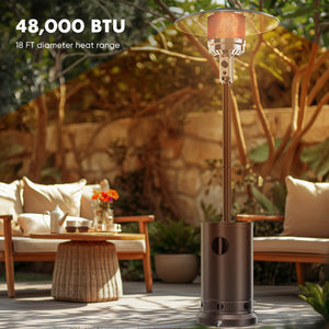 CONCETTA 48,000 BTU Propane Patio Heater ,Outdoor Heater with Wheels for Home&Commercial Use in Backyard, Garden