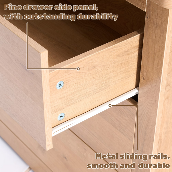 CONCETTA 6-Drawer Double Dresser for Bedroom, Wide Chest of Drawers, Bedroom Storage Furniture,Wood