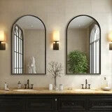 CONCETTA Bathroom Mirror, Decor Arched Wall Mirror, Bedroom Vanity Mirror with Metal Frame
