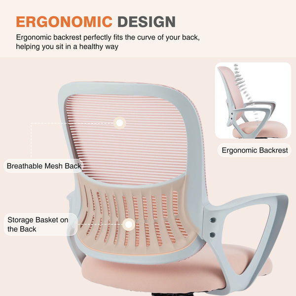 CONCETTA Office chair, ergonomic, adjustable height, with lumbar support and armrests, suitable for home, office.