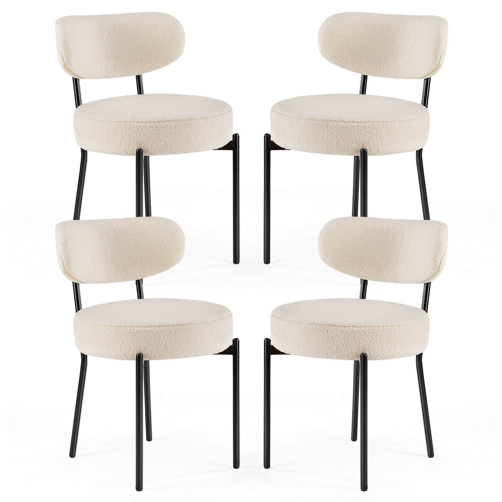 CONCETTA Dining Chair Set of 4 Modern Upholstered Fabric Chairs with Metal Legs for Kitchen Living Room Dining Room