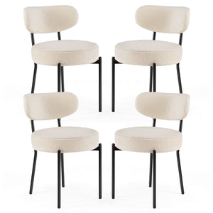 CONCETTA Dining Chair Set of 4 Modern Upholstered Fabric Chairs with Metal Legs for Kitchen Living Room Dining Room