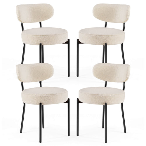 CONCETTA Dining Chair Set of 4 Modern Upholstered Fabric Chairs with Metal Legs for Kitchen Living Room Dining Room