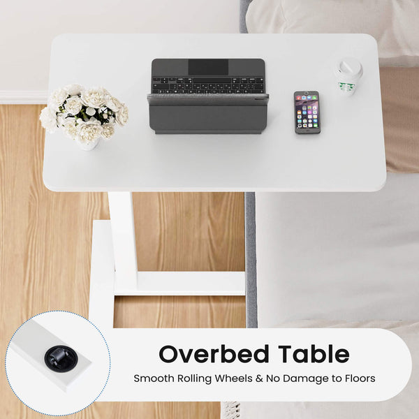 CONCETTA Adjustable bedside tables - on wheels, rolling laptop tables, mobile standing desks, hospital and home bed tables