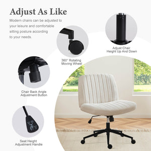 CONCETTA Cross-legged chair without armrests, with wheels, swivelling, height-adjustable vanity chair, office chair, can be used with fabric dresser