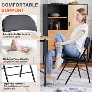 CONCETTA Genuine Leather Folding Chair - Soft and comfortable, easy to carry and store, suitable for events, weddings, parties, home, office