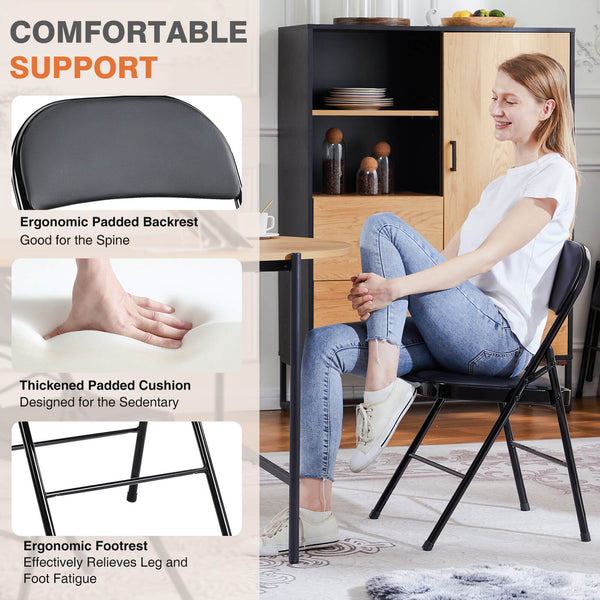 CONCETTA Genuine Leather Folding Chair - Soft and comfortable, easy to carry and store, suitable for events, weddings, parties, home, office