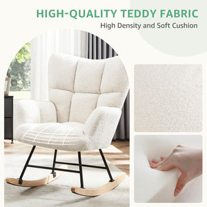 CONCETTA  Rocking Chair Nursery, with High Backrest, Reading Chair Modern Rocking Accent Chairs Glider Recliner for Living Room, Nursery, Bedroom