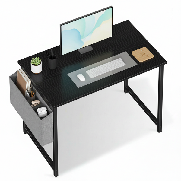 CONCETTA Computer Writing Desk with Storage Bag, Steel Frame for Home Office Study
