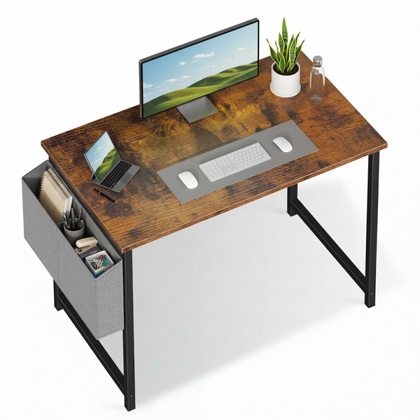 CONCETTA Computer Writing Desk with Storage Bag, Steel Frame for Home Office Study
