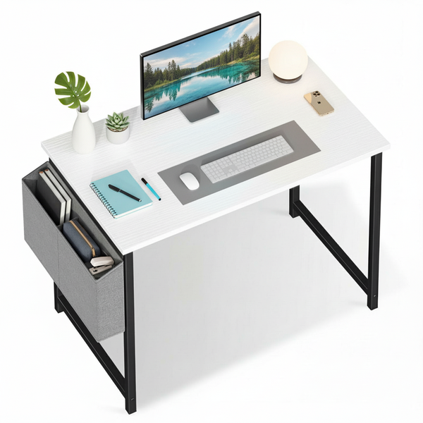 CONCETTA Computer Writing Desk with Storage Bag, Steel Frame for Home Office Study