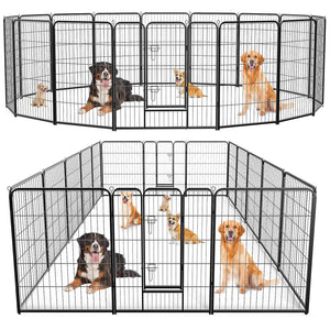 CONCETTA Dog Playpen - Collapsible Portable Pet Pen, High Metal Sport Puppy Pen with Gate for Garden, Patio, RV Camping