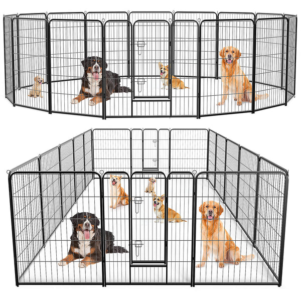 CONCETTA Dog Playpen - Collapsible Portable Pet Pen, High Metal Sport Puppy Pen with Gate for Garden, Patio, RV Camping