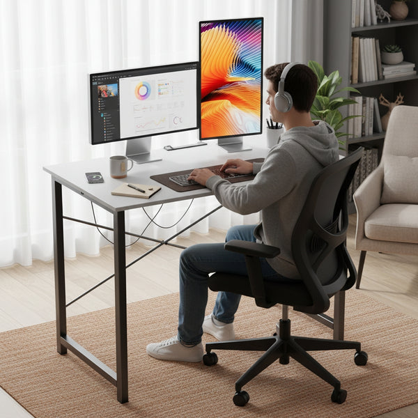 CONCETTA Computer Office Desk for Small Spaces, X-Shaped Reinforcement, Home Simple Modern Writing Study Desk