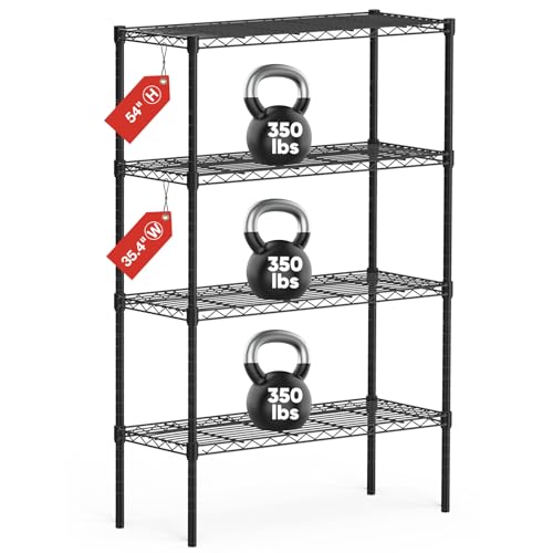 JOINSUN Storage Shelving Unit, Adjustable Metal Wire Racks Heavy Duty Standing Shelf Organizer For Kitchen, Closet, Pantry, Garage, Bathroom, Laundry