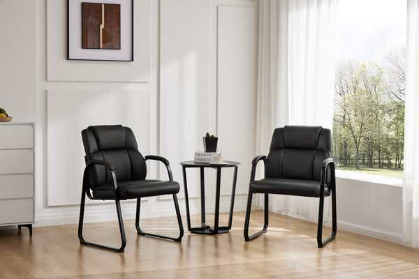 CONCETTA Executive Guest Chair 2 Pack, PU Leather Seating with Padded Armrests for Home Office