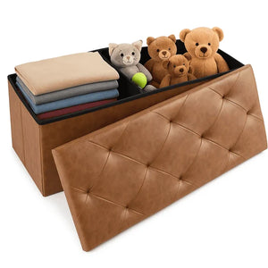 CONCETTA Storage Ottoman – Foldable Stool with Storage for Bedroom, Living Room, Entryway