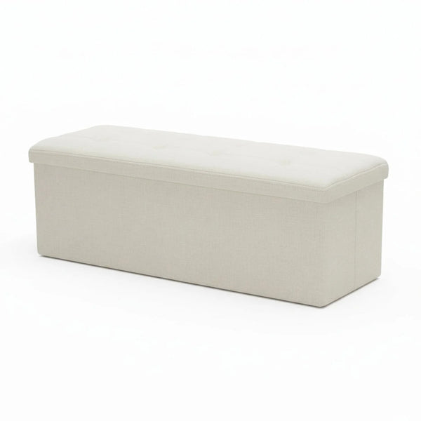 CONCETTA 43" Storage Ottoman Bench, Foldable Storage Chest, End of Bed Foot Stool with Padded Seat, Bedroom Bench, Support 660lbs