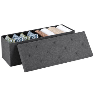 CONCETTA 43" Storage Ottoman Bench, Foldable Storage Chest, End of Bed Foot Stool with Padded Seat, Bedroom Bench, Support 660lbs