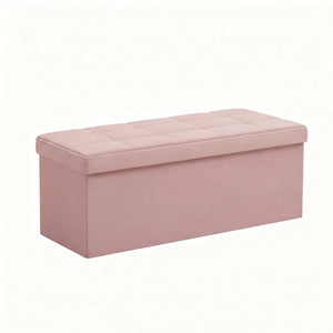 CONCETTA 43" Storage Ottoman Bench, Foldable Storage Chest, End of Bed Foot Stool with Padded Seat, Bedroom Bench, Support 660lbs