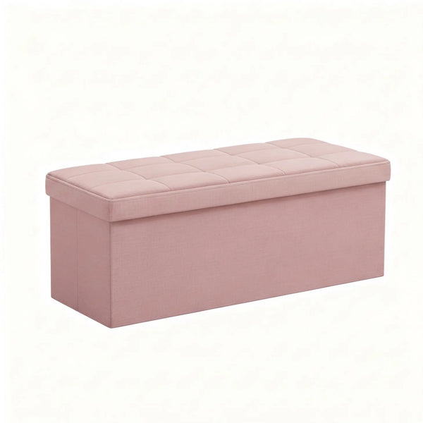 CONCETTA 43" Storage Ottoman Bench, Foldable Storage Chest, End of Bed Foot Stool with Padded Seat, Bedroom Bench, Support 660lbs