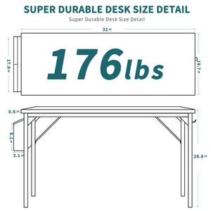 CONCETTA Computer Desk - 32/40/47/55/63 inch Student Kids Study Wooden Desk with Headphone Hook and Storage Bag for Bedroom, Living Room, Study Room