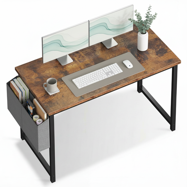 CONCETTA Computer Writing Desk with Storage Bag, Steel Frame for Home Office Study