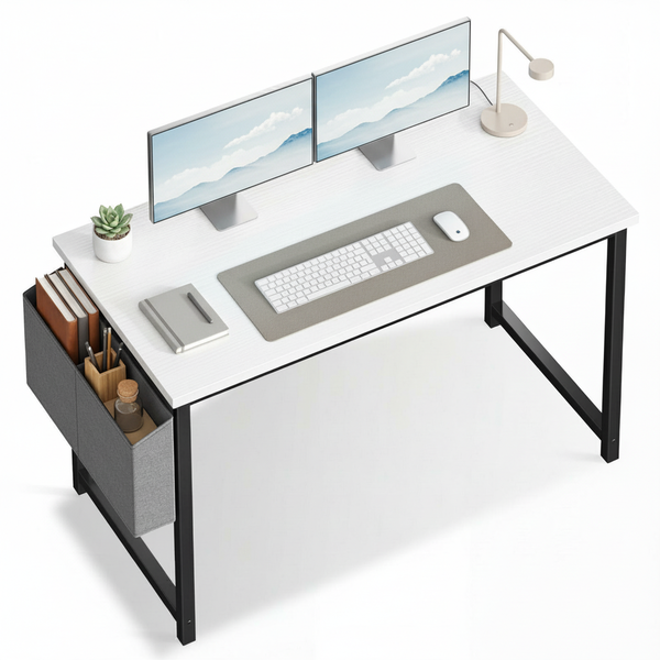 CONCETTA Computer Writing Desk with Storage Bag, Steel Frame for Home Office Study