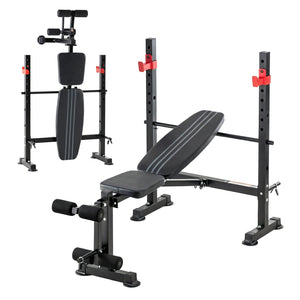 CONCETTA Adjustable Weight Bench Set, Foldable Bench Press with Leg Developer, 650 LBS Heavy-Duty Space Saving Workout Set for Small Apartments Strength Training