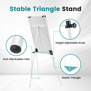SHOUFTW Magnetic Whiteboard with Stand, Portable Dry Erase Board with Adjustable Tripod Easel for Office, Classroom, Home