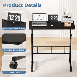 CONCETTA Adjustable Height Mobile Standing Desk with Wheels, 16"x31.5" Small Rolling Computer Desk for Home Office