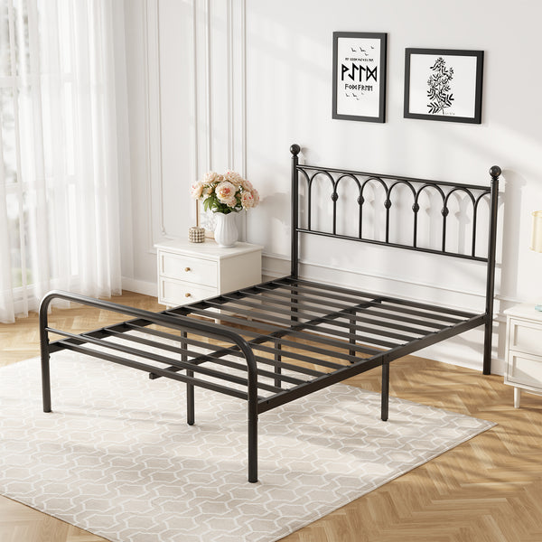 CONCETTA Metal Platform Bed Frame with Rounded Base & Protective Footpads, Underbed Storage, No Box Spring Needed for Bedroom