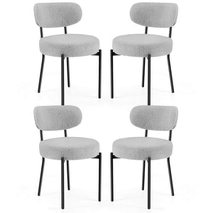 CONCETTA Dining Chair Set of 4 Modern Upholstered Fabric Chairs with Metal Legs for Kitchen Living Room Dining Room