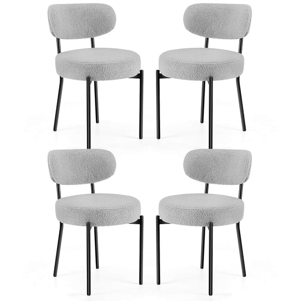CONCETTA Dining Chair Set of 4 Modern Upholstered Fabric Chairs with Metal Legs for Kitchen Living Room Dining Room