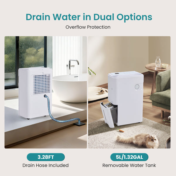 CONCETTA Dehumidifier for Basement and Large Rooms,  with Pump, Auto Shut-Off, and Intelligent Humidity Control