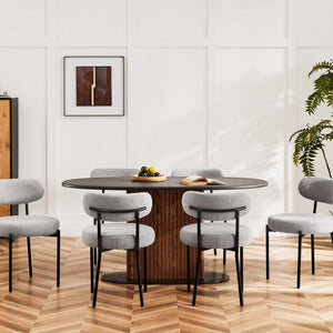 CONCETTA Dining Chair Set of 4 Modern Upholstered Fabric Chairs with Metal Legs for Kitchen Living Room Dining Room