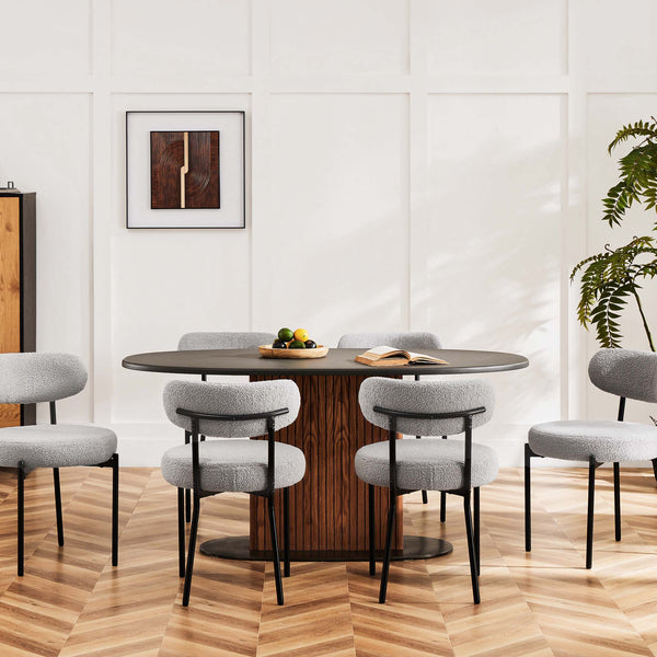 CONCETTA Dining Chair Set of 4 Modern Upholstered Fabric Chairs with Metal Legs for Kitchen Living Room Dining Room