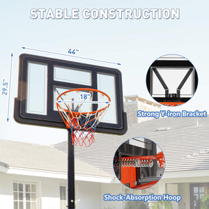 CONCETTA Portable Basketball Hoops - 4.2-10 ft Adjustable Height for Indoor, Outdoor, Swimming Pool, For Adults, Kids