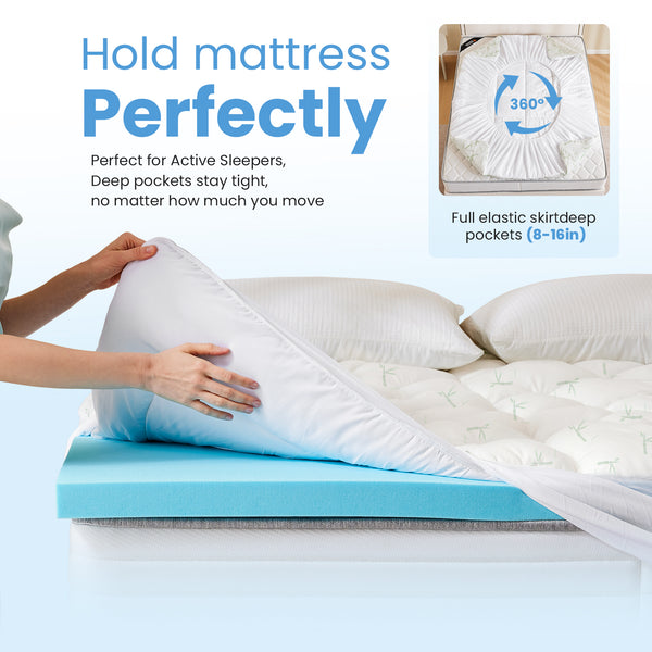 Memory Foam Mattress Topper, 2 Inch Gel Memory Foam and 2" Mattress Topper, Medium Support