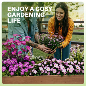CONCETTA Wooden Raised Garden Bed - Elevated Planter Box with Drainage & Liner for Backyard/Patio/Balcony