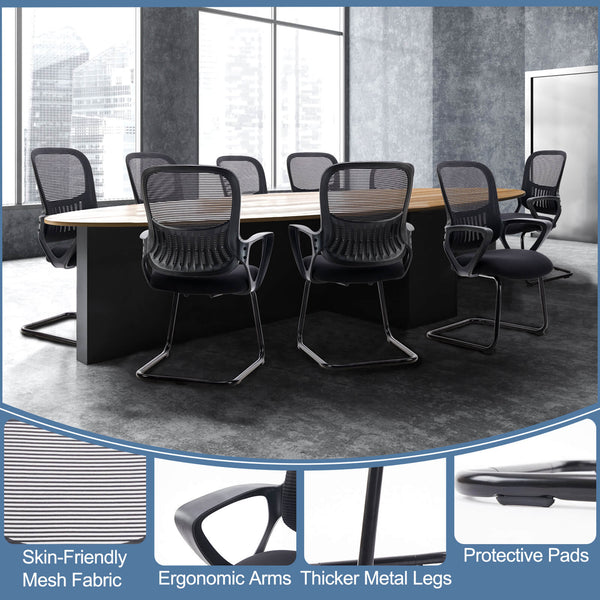 CONCETTA Ergonomic office chair - with storage basket, no wheels, breathable back, suitable for office, bedroom, living room.