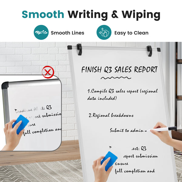 SHOUFTW Magnetic Whiteboard with Stand, Portable Dry Erase Board with Adjustable Tripod Easel for Office, Classroom, Home