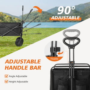 CONCETTA Wagons Carts Foldable with All-Terrain Wheels - foldable, extra large capacity, with drink holder, Suitable for Camping Sports Outdoor Activities