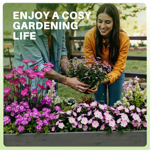 CONCETTA Wooden Raised Garden Bed - Elevated Planter Box with Drainage & Liner for Backyard/Patio/Balcony