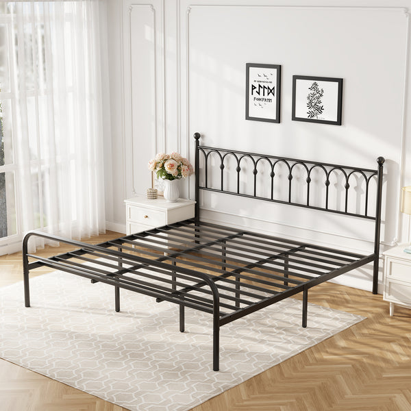 CONCETTA Metal Platform Bed Frame with Rounded Base & Protective Footpads, Underbed Storage, No Box Spring Needed for Bedroom
