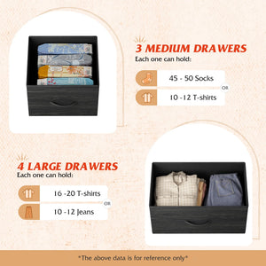 CONCETTA 7-Drawer Fabric Storage Cabinet for Adults, TV Cabinet Sideboard, Organizer Furniture for Living Room, Office, Kitchen, Hallway