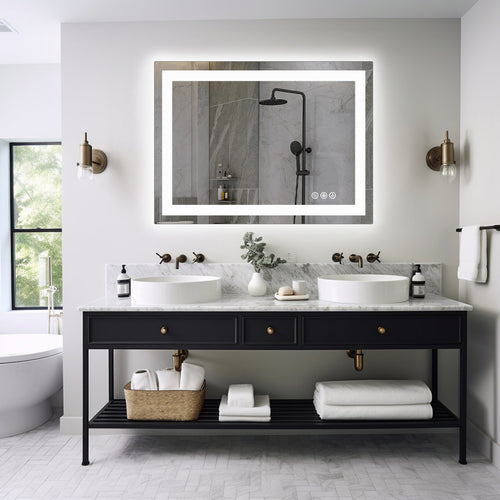 CONCETTA Anti-fog LED Bathroom Mirror - Dual Light Source, Three Lighting Modes, White