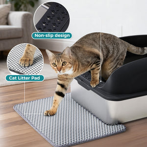24in Stainless Steel Cat Litter Box with Lid, Large Cat Litter Box for Cats, High Wall Sides, Anti-Urine Leakage, Easy Cleaning, Scoop and Mat Included